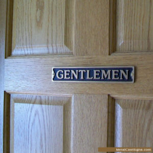 Gentlemen bronze restroom sign - mounted