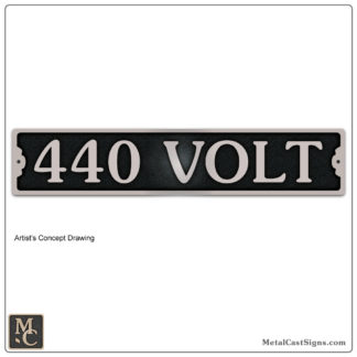 440 volt plaque sign aluminum