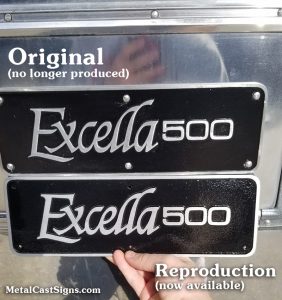 Excella 500 nameplate now reproduced and available