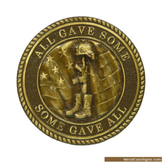All Gave Some, Some Gave All - Fallen Soldier emblem - 15 inch - sold cast bronze