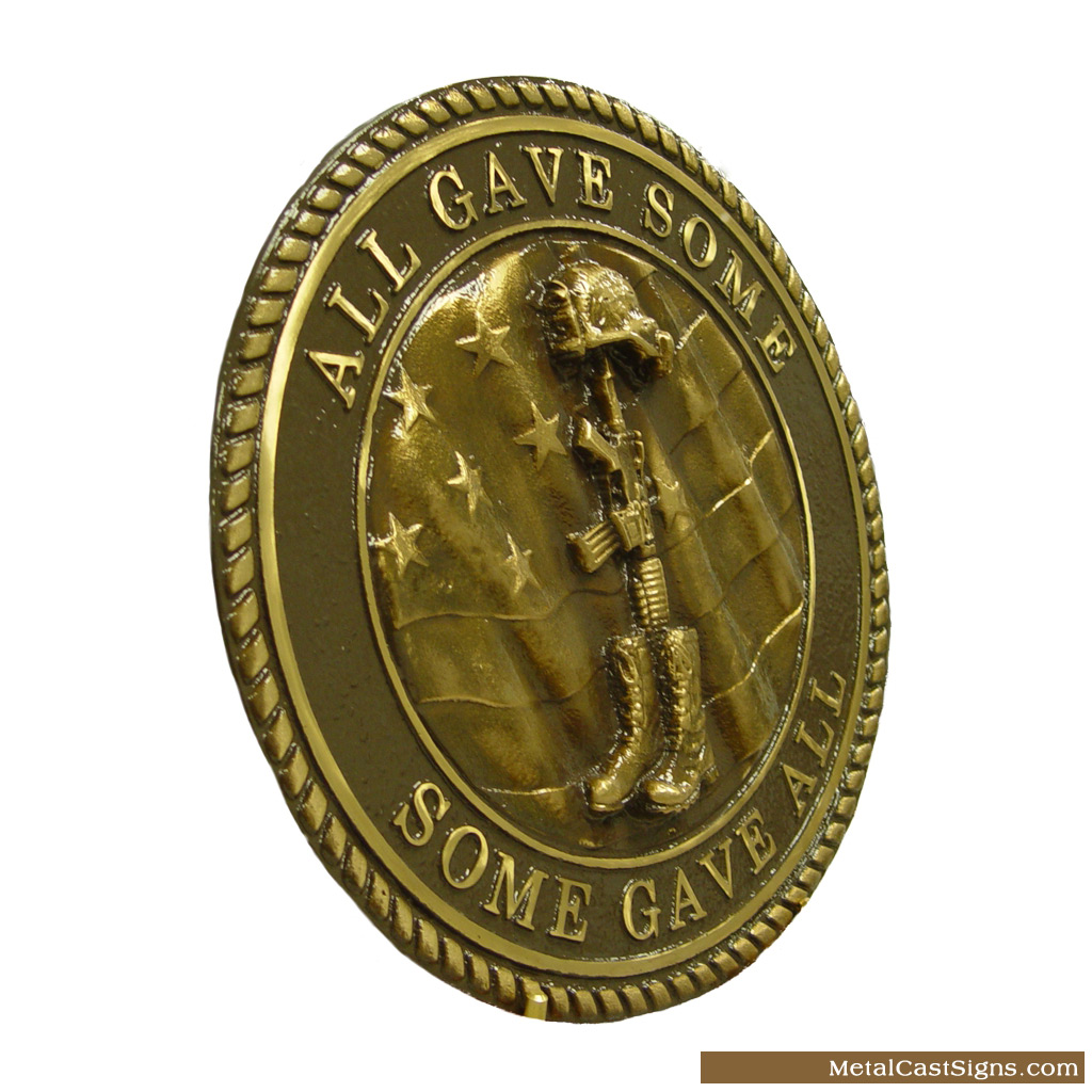 scrapbog tyveri Et hundrede år All Gave Some – Some Gave All – 15″ Bronze Fallen Soldier Plaque – Metal  Cast Sign Co.