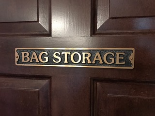 BAG STORAGE door sign cast bronze golf