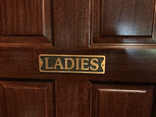 LADIES restroom door sign - cast bronze
