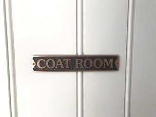 COAT ROOM door sign - cast bronze