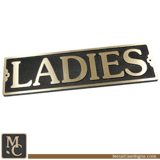 Ladies cast bronze Large restroom sign - 10.25 inch