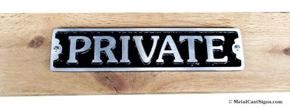 Private - 7.75 inch x 1.75 inch aluminum door sign