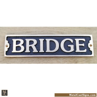 BRIDGE - 7.5inch bronze nautical sign