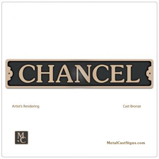 CHANCEL door sign for church - cast bronze