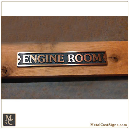 Engine Room - 8.5in classic cast bronze sign