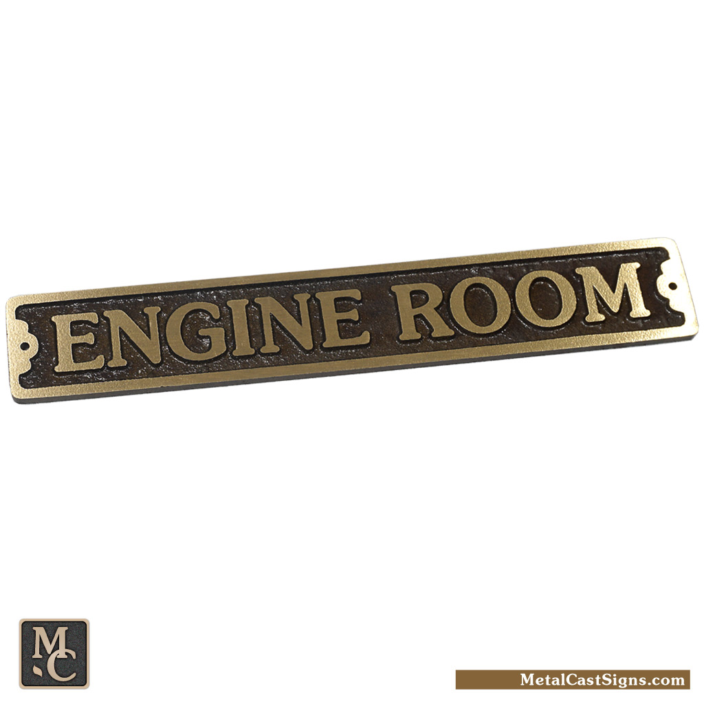 10 x 1 Inches 180 Boat/Nautical ELECTRIC ROOM – Marine BRASS Door Sign 