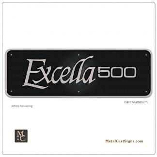 Excella 500 reproduction cast aluminum Airstream sign plate