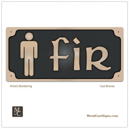 FIR - Irish mens restroom sign - cast bronze