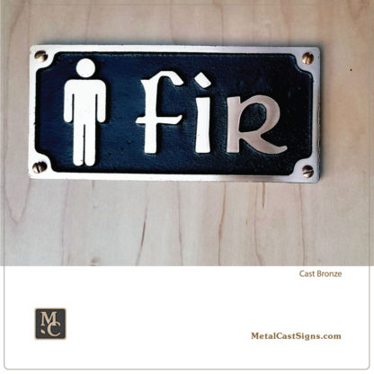 FIR Irish men's restroom sign cast bronze