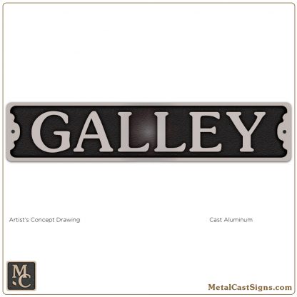 GALLEY - cast aluminum nautical kitchen sign