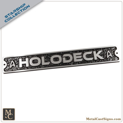 Holodeck 10.5in aluminum sign - star trek - sign photo