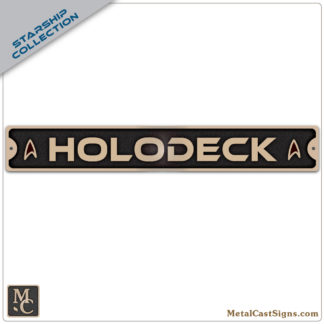 Holodeck 10.5in bronze door sign - star trek
