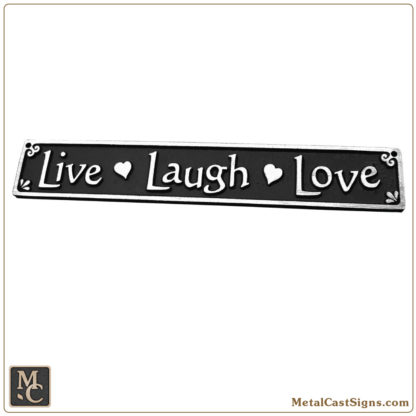 Live Laugh Love - aluminum plaque - sign - Black