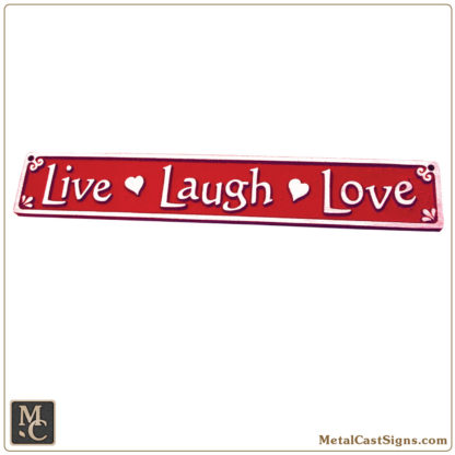 Live Laugh Love - aluminum plaque - sign Red