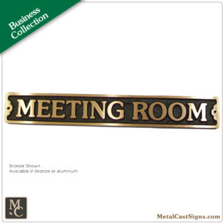 Meeting room bronze sign for business