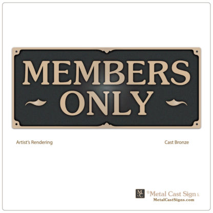Members Only 14in plaque - private club sign - cast bronze