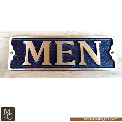 MEN cast bronze restroom sign - 7in