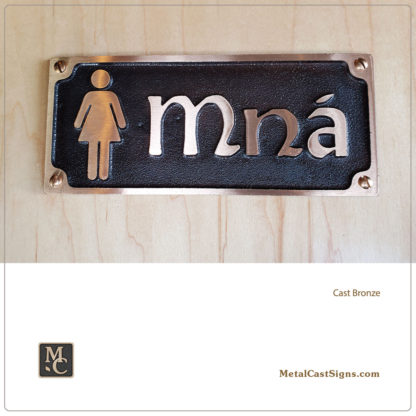 MNA Irish women's restroom sign cast bronze