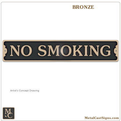 No Smoking 10 inch cast bronze sign