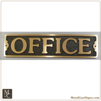 OFFICE sign - 8inch cast bronze