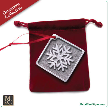 Snowflake Christmas/Holiday ornament - cast aluminum with pewter look