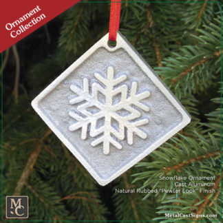 Ornament Snowflake - cast aluminum - pewter look