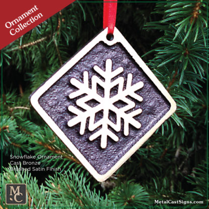 ornament Snowflake bronze brushed satin finish in tree