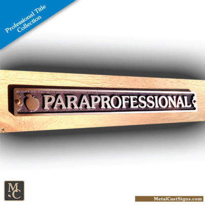 paraprofessional plaque sign w/apple