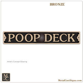 poop deck - 10in bronze nautical sign
