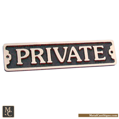 Private - bronze door sign