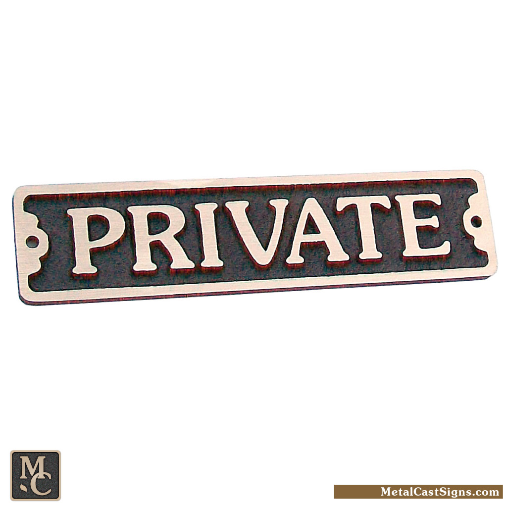 PRIVATE – 7.75″ Door Sign Plaque – Metal Cast Sign Co.