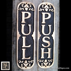Bronze Push & Pull Door Signs 