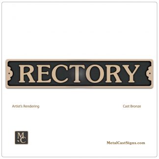RECTORY door sign -cast bronze
