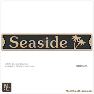 Seaside - 9.5" bronze door sign