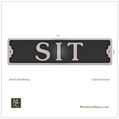 SIT cast aluminum Confessional sign