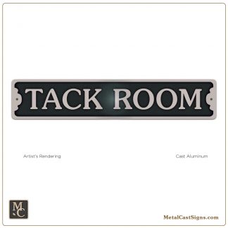 tack room - horse barn sign - solid cast aluminum - 10 inch wide