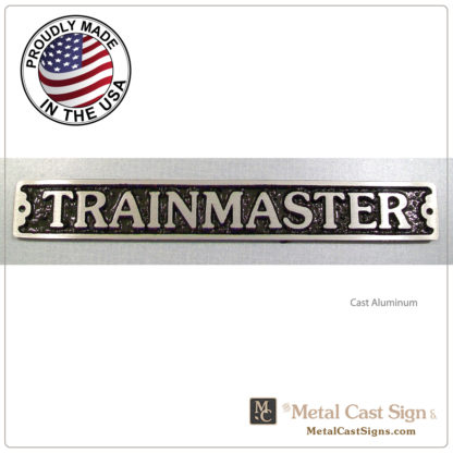 aluminum sign - TRAINMASTER - railroad
