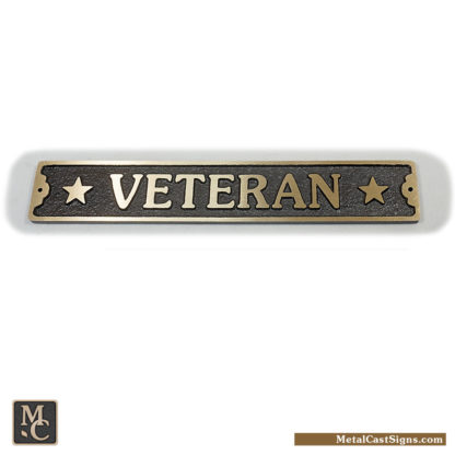 veteran bronze door sign w/stars