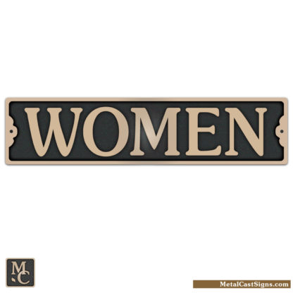 WOMEN bronze restroom sign - 9.5in